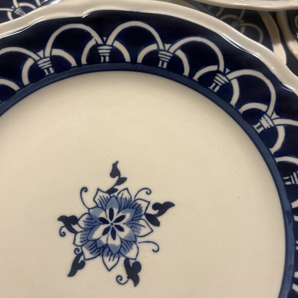 7 Euro Ceramica - Blue Garden Collection - 10 3/8” Dinner Plates EXCELLENT! - Picture 5 of 11